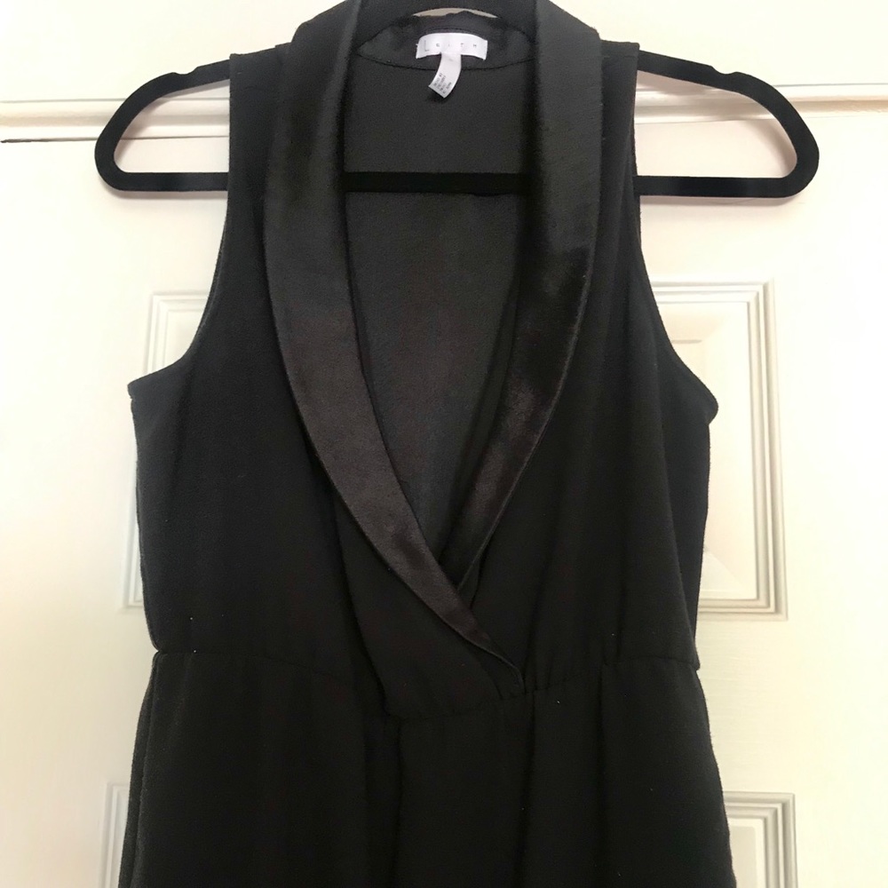 Never worn, satin lapel mini-dress